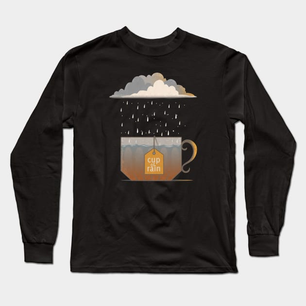 Cup Of Rain Long Sleeve T-Shirt by Zakaria Azis